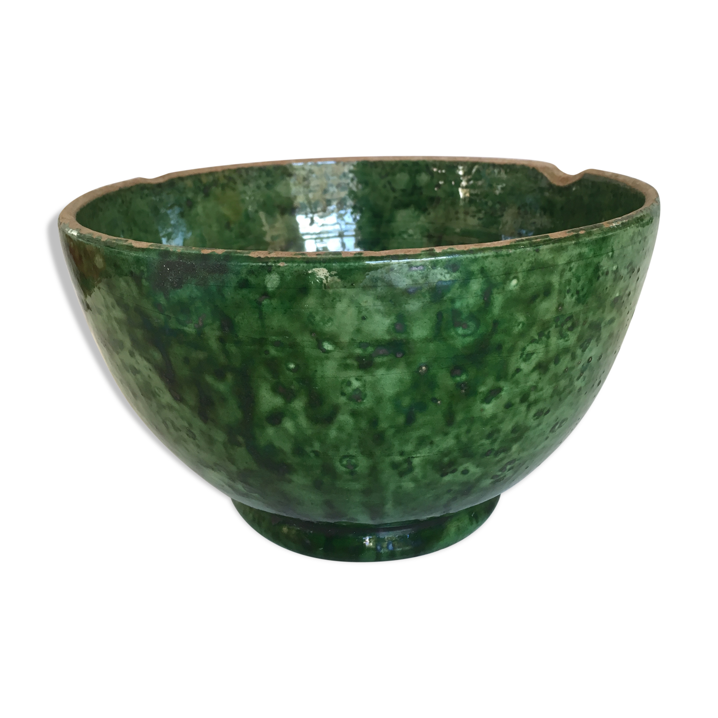 Foucard Jourdan Vallauris green glazed earth bowl 50