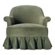 Green velvet armchair