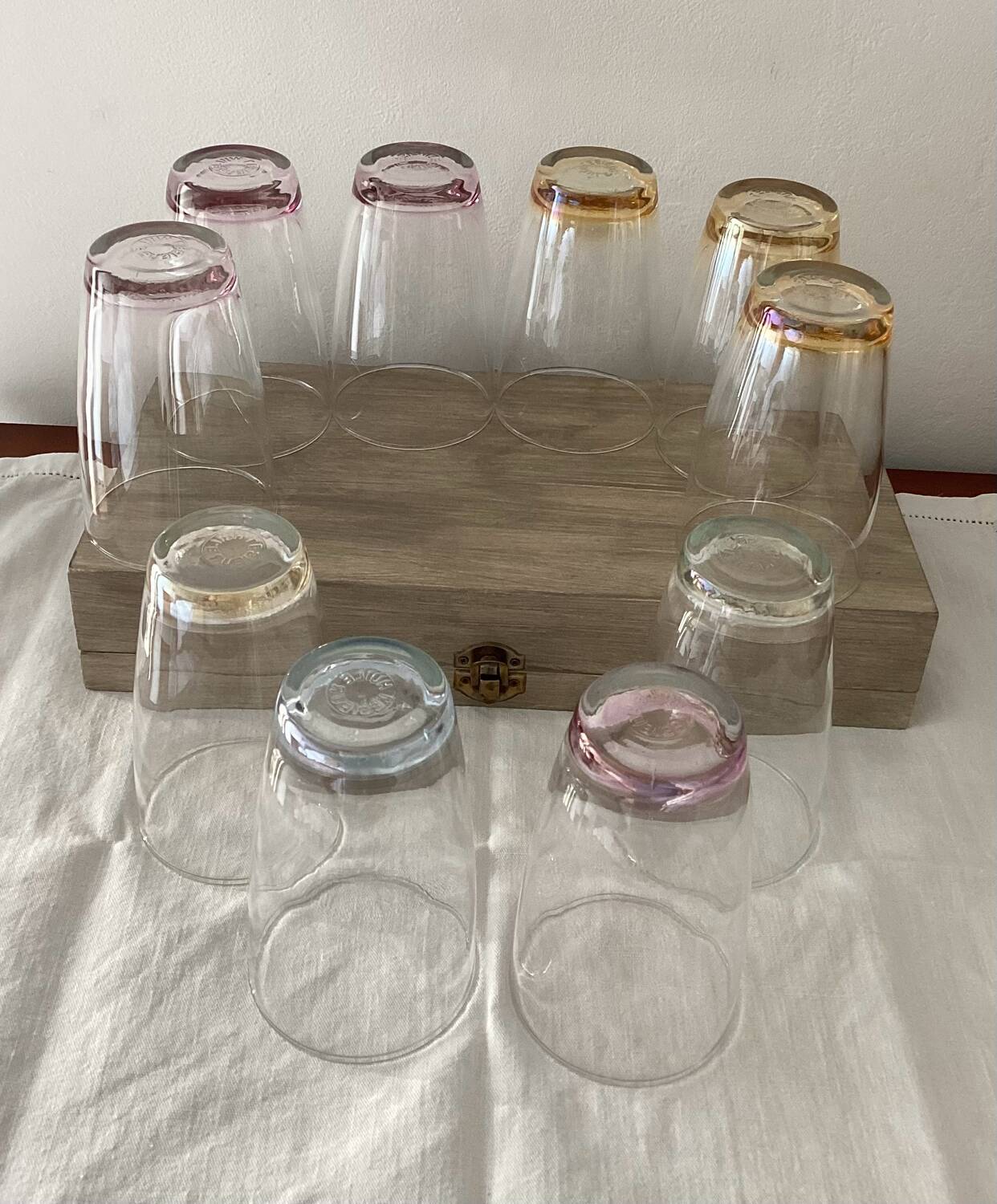 Old soda glasses Huile Lesieur