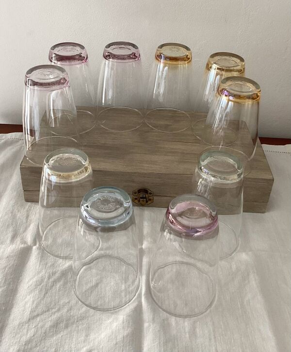 Anciens verres à soda Huile Lesieur