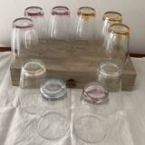 Old soda glasses Huile Lesieur