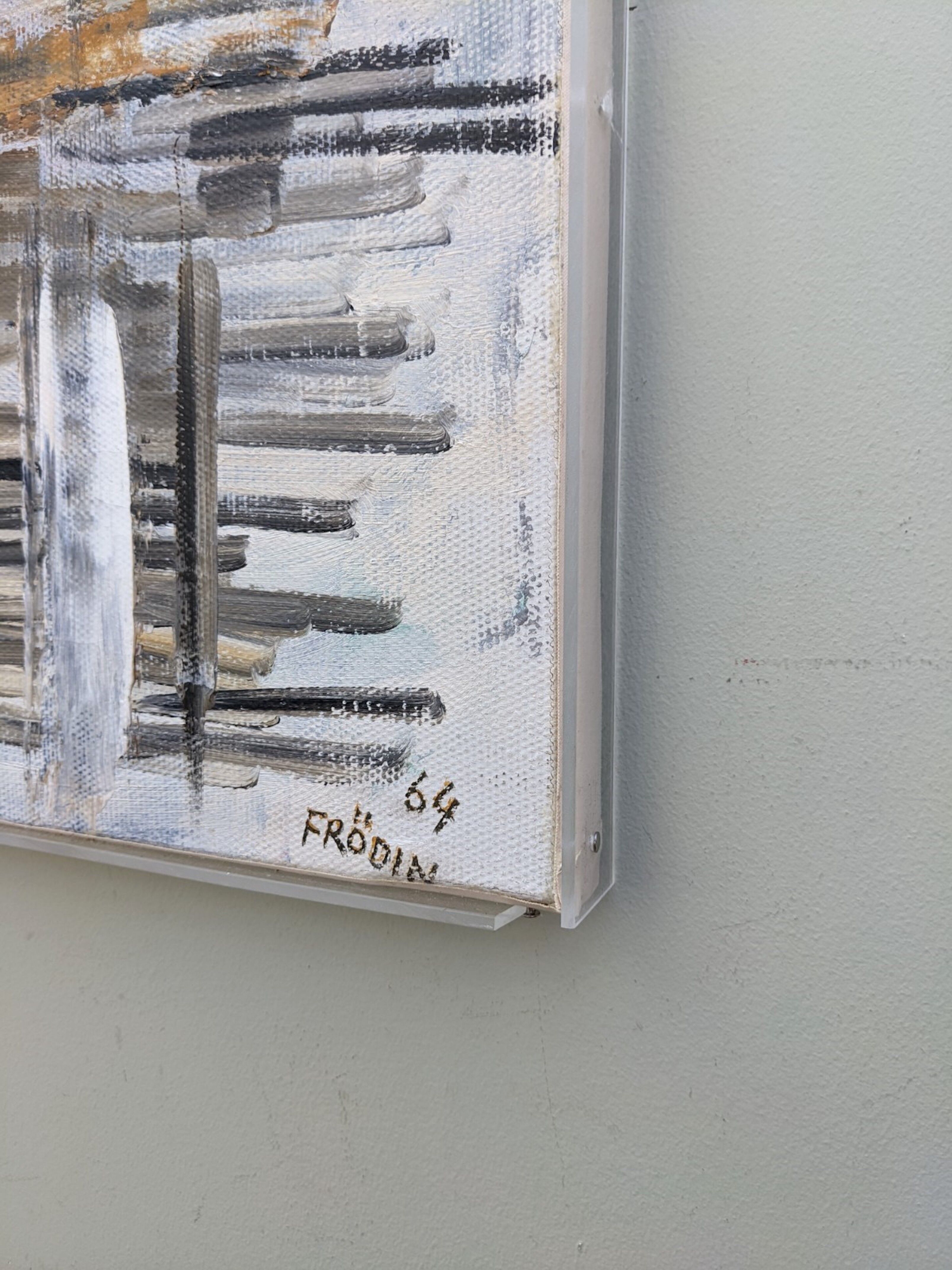 1964 Mid-Century Modern "Forest" Swedish Vintage Abstract Oil Painting, Framed