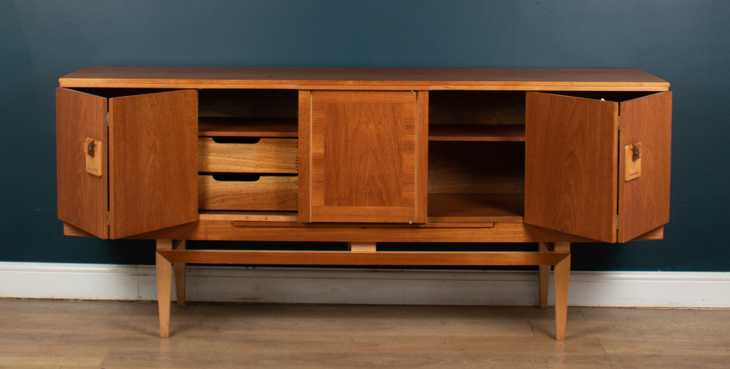 Retro 1960s teak restored beautility mid century sideboard with bar