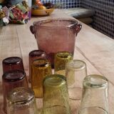 Biot glassware Ice bucket and cups 60s