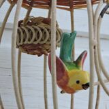 Vintage bird cage wall lamp