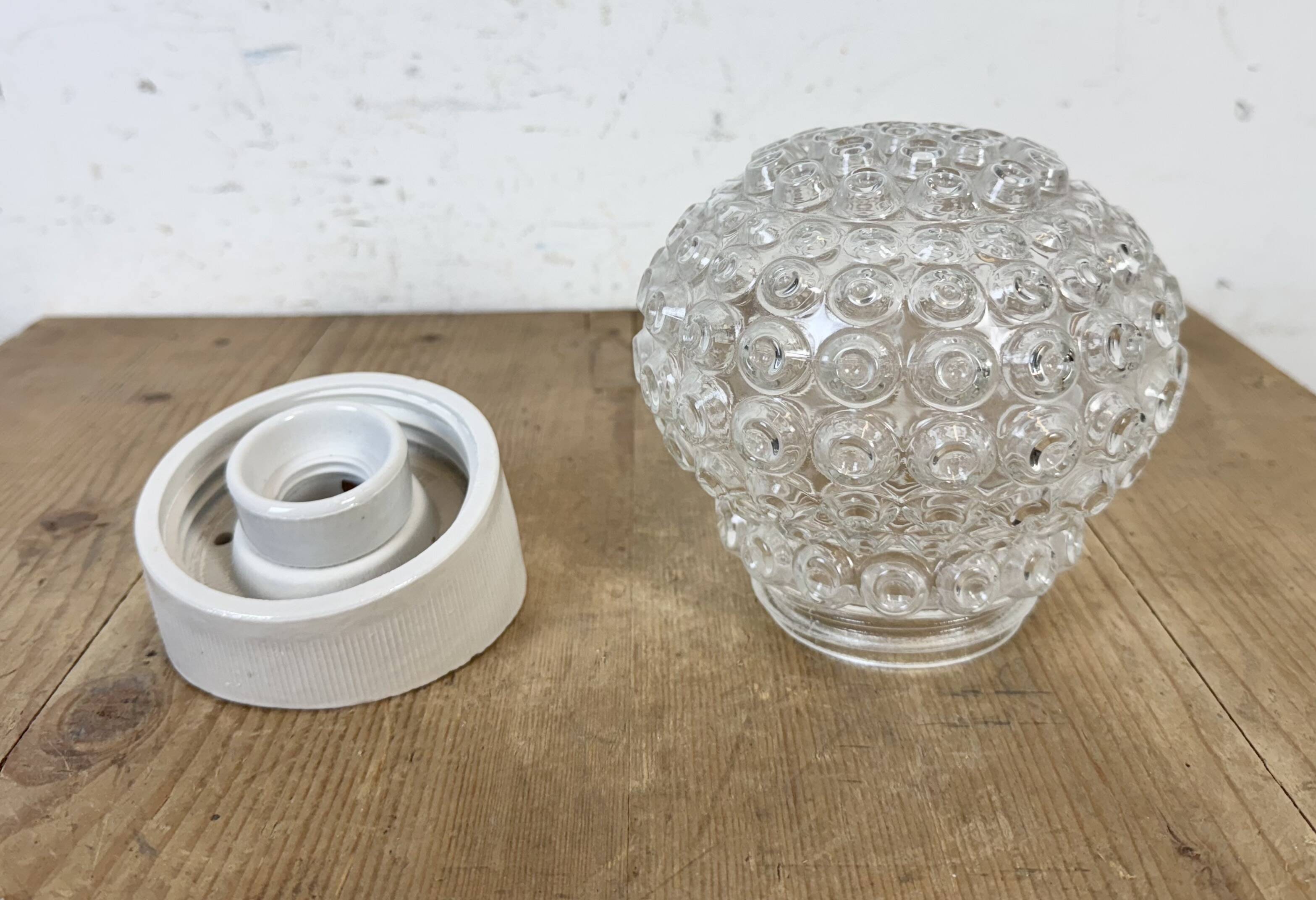 Vintage White Porcelain Wall Light, 1970s