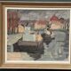 Original Swedish Oil on Canvas –“Harbour” by Georg Andersson – Signed – Vintage & Framed – 52 × 40 cm (20.4" x 15.7")