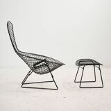 Bird chair and ottoman by Harry Bertoia for Knoll, Set of 2