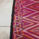 Red kilim carpet, handmade Moroccan wool rug.