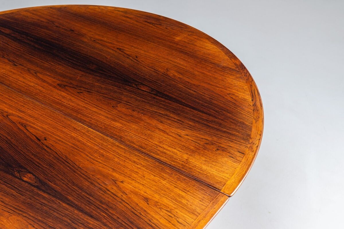 Table à manger à rabat modèle 227 d'Arne Vodder en palissandre Sibast 1960