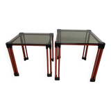 2 vintage nesting tables 1980
