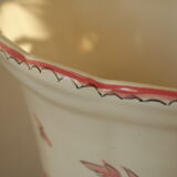 Vase Moustiers faience decoration hand birds signed