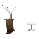 Transparent acrylic and chrome side table, 1970s design.