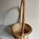 Round beige basket high handle