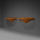 Elegant pair of Art Deco consoles in burl wood