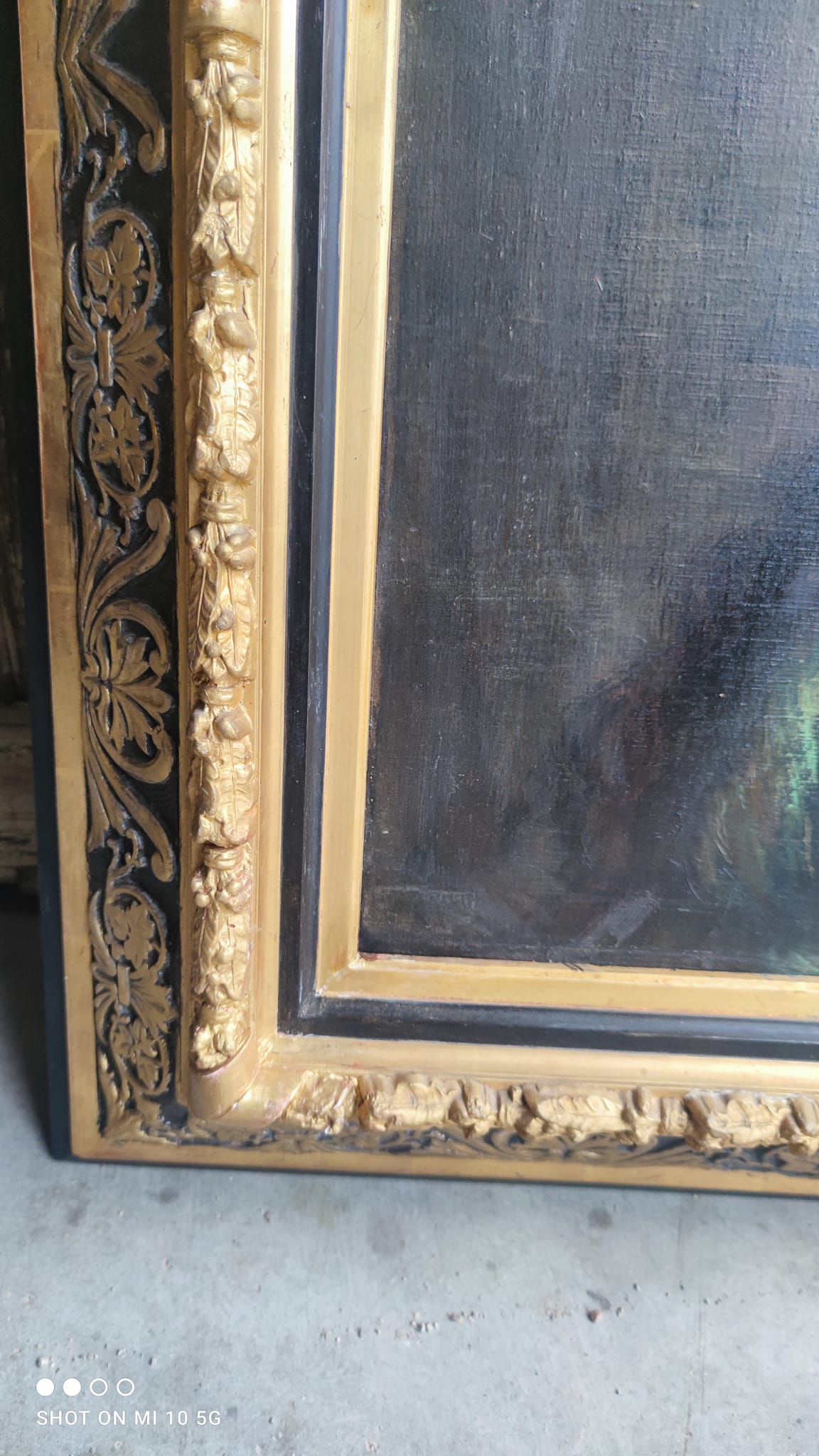 Oil painting on canvas with its beautiful original frame by Fernande Hortense Cécile de Mertens