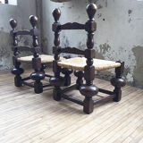 Pair of straw chairs