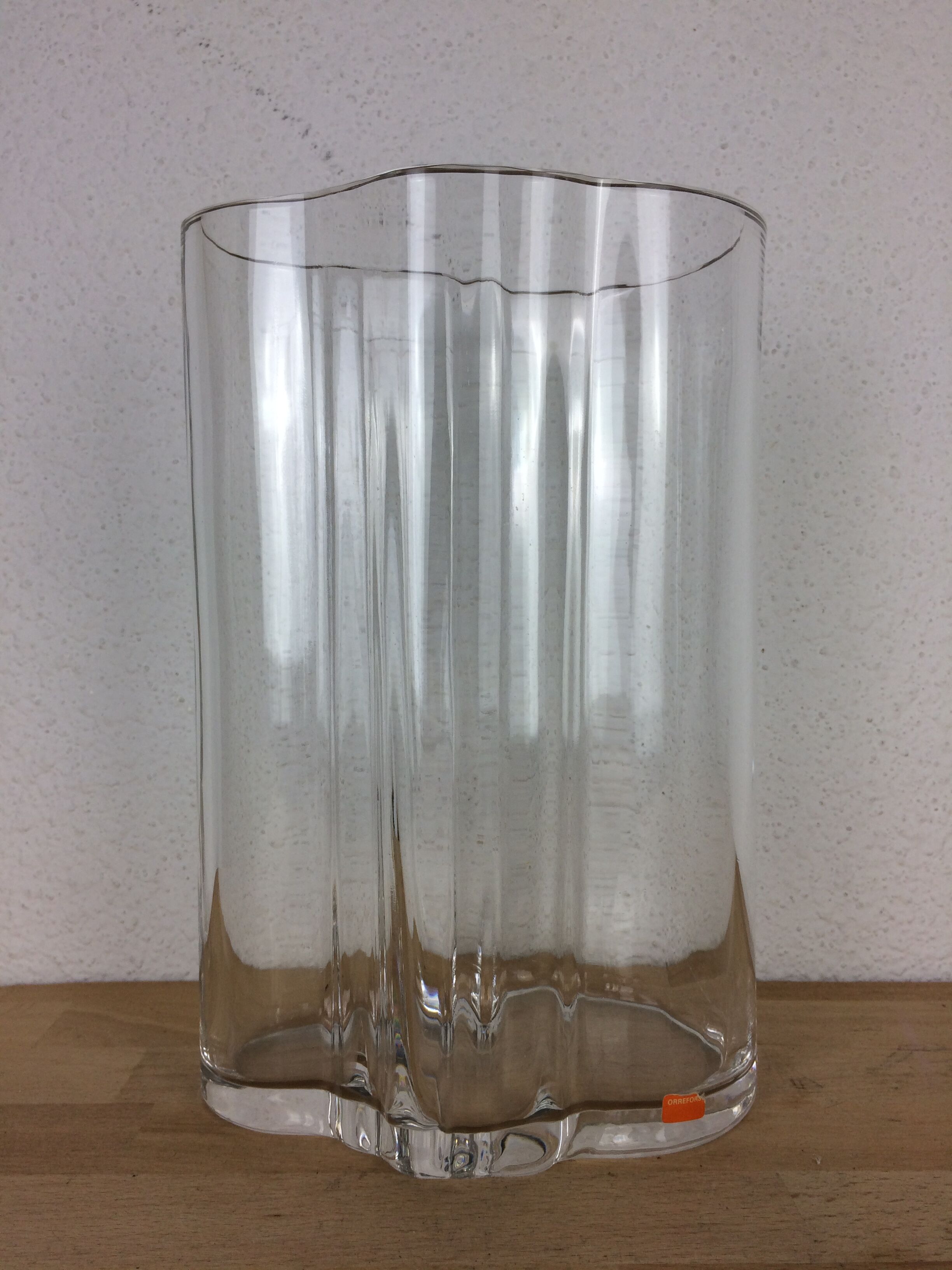 Vase Orrefors in crystal 27 cm, Scandinavian