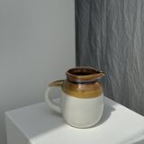 Small two-tone white and brown pitcher Made in China