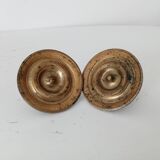 Pair of antique Empire furniture knobs from the 19th century in gilded bronze.