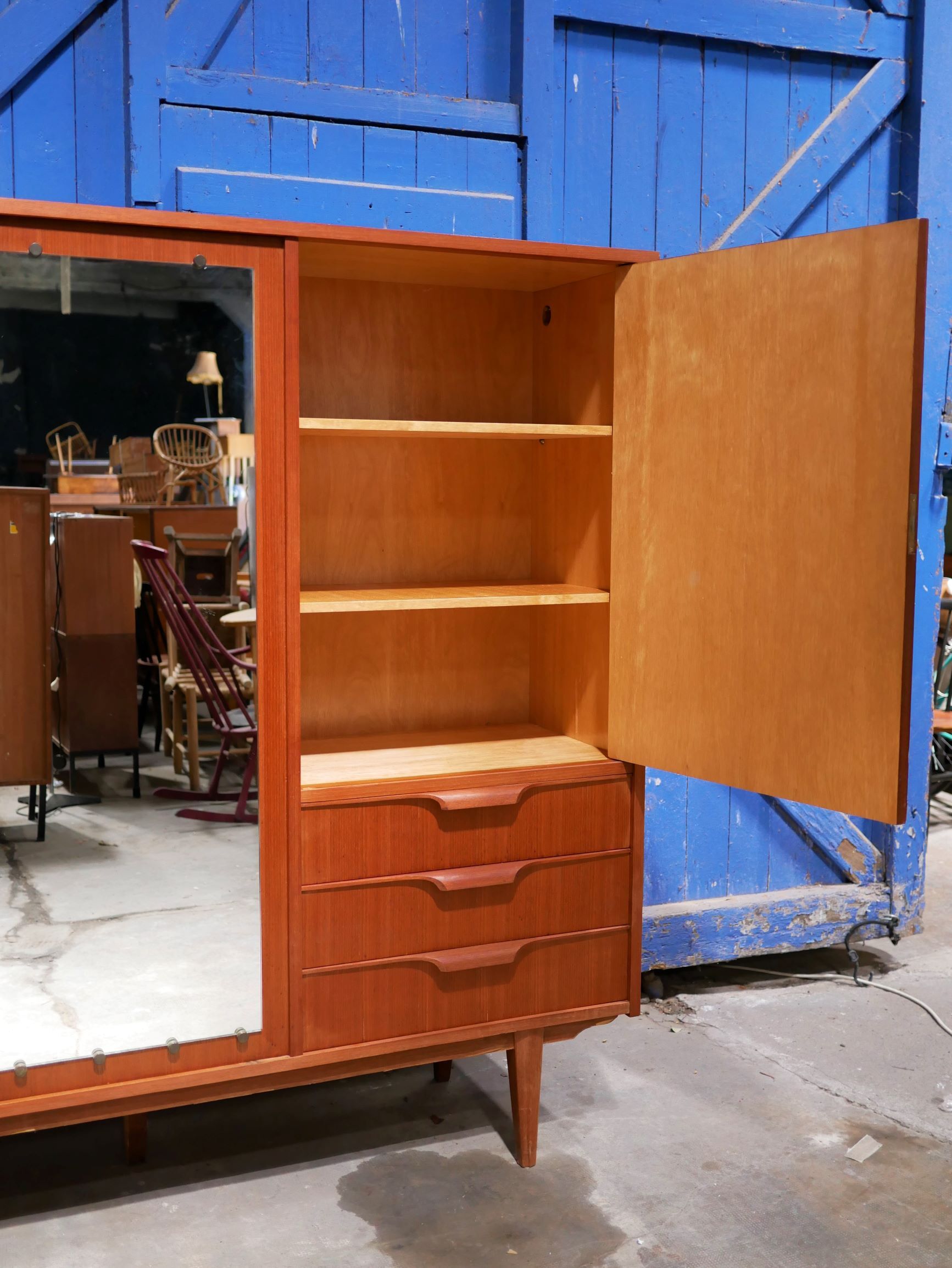 Vintage teak wardrobe