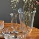 Small vintage Arcoroc Codec glass salad bowl with stylized petal patterns