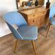 Vintage 1950s Chair Pair – Blue Faux Leather & Compass Legs (Guaric Style)