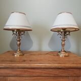 Paire de lampes de chevet en bronze doré