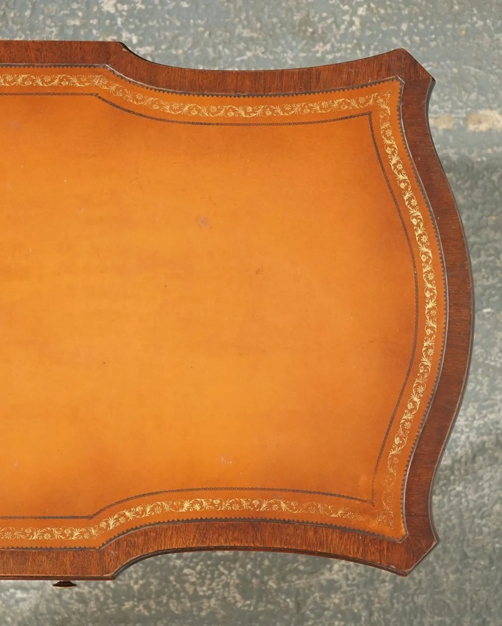 Heirloom Vintage Brown Leather Coffee Table by Weiman