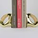 Pair of Carl Auböck Flat Iron bookends in brass and rattan #3530, Vienna, Austria