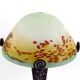 Wrought Iron Mushroom Lamp with Blown Glass Shade, 1920