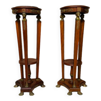 Ancient Harnesses Empire Return from Egypt Napoleon mahogany and bronze piedestal column