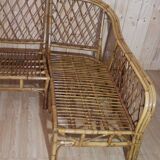 Vintage rattan corner sofa