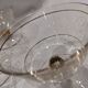 3 champagne glasses in fine gold crystal glass engraved
