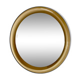Mid-century round wall mirror in smoked acrylic glass by guzzini, italy, 1970