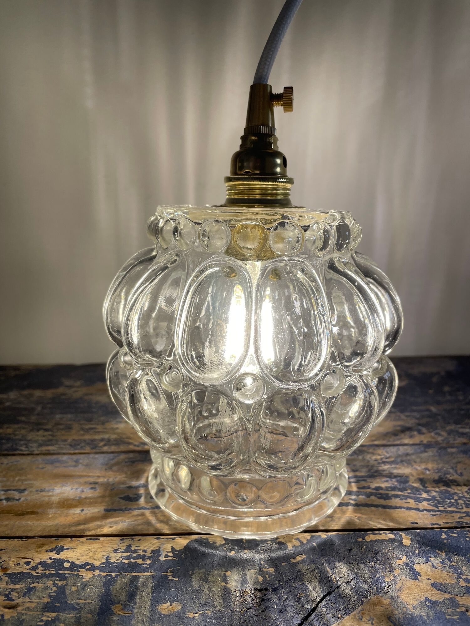 Hanging lamp pressed molded glass