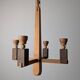 Danish hanging wooden candelabra, Art Deco style, 1970s