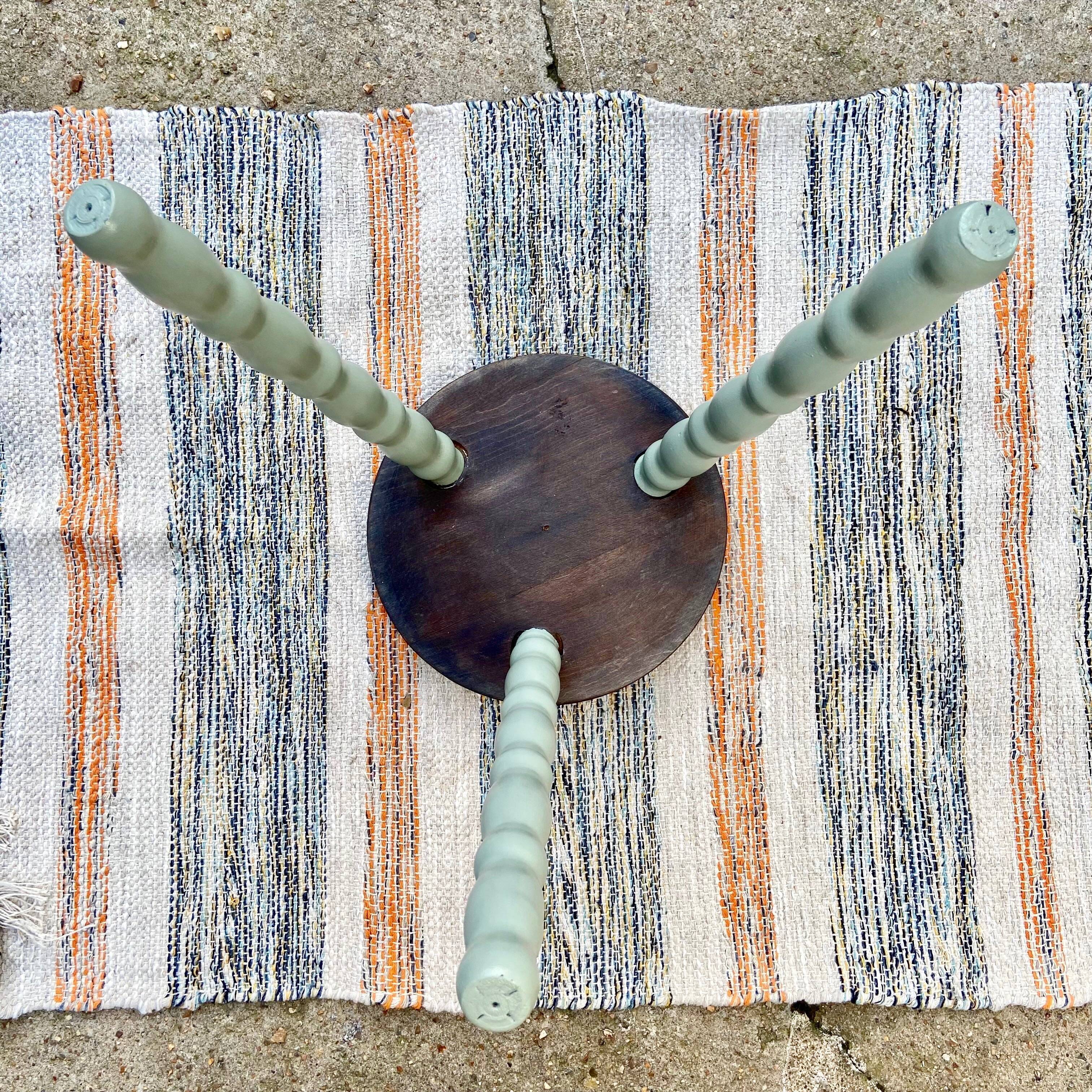 Tripod stool feet coil mint green color