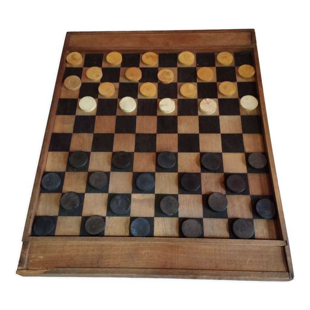 Sarini Jeu De Dames En Bois Naturel - 24 Pièces, Maître Des Échecs, Jeu De Société Familial