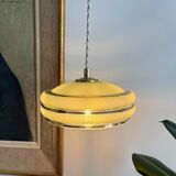 Suspension in green granite glass with gold edging - 4 copies in stock