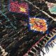 Moroccan Berber carpet Black Boucherouite with diamonds and colorful patterns 192x145cm