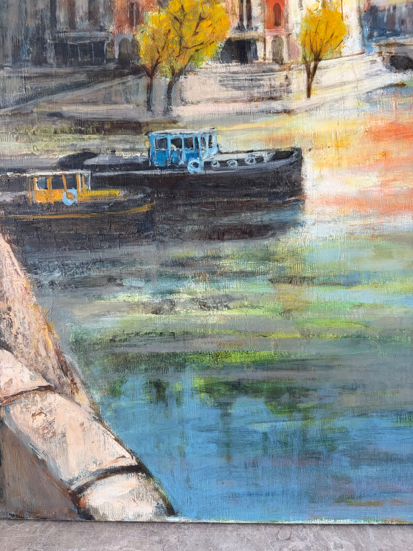 La Seine à Paris, huile sur toile signé 1970