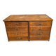 Meuble de métier ancien en chêne à huit tiroirs