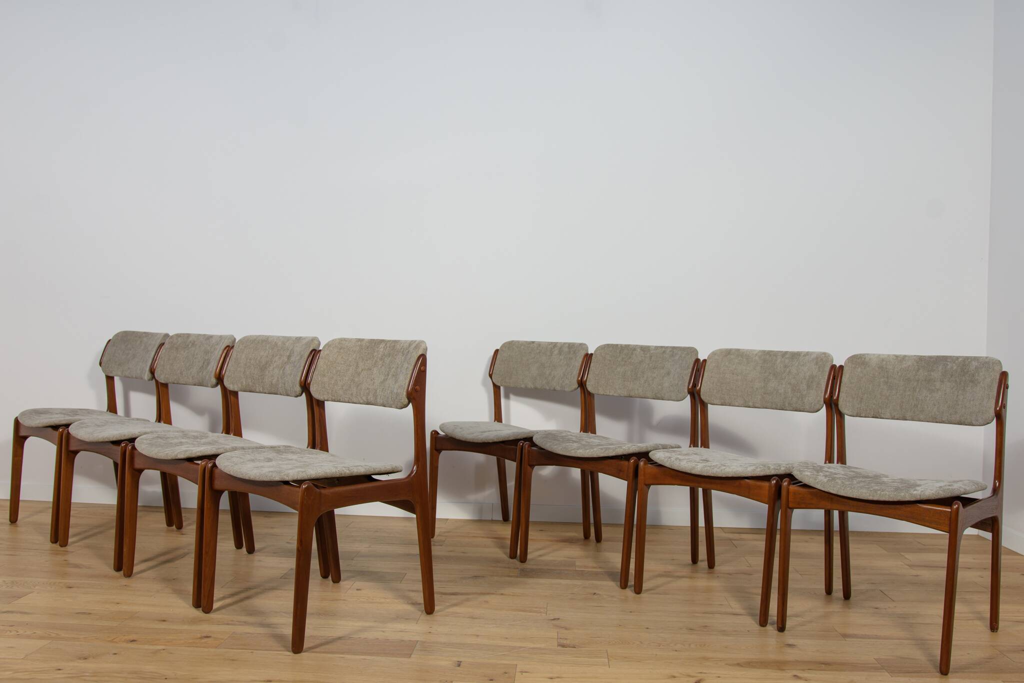 Mid-Century Model 49 Dining Chairs in Teak by Erik Buch for Odense Machine Gunning, 1960s, Set of 8