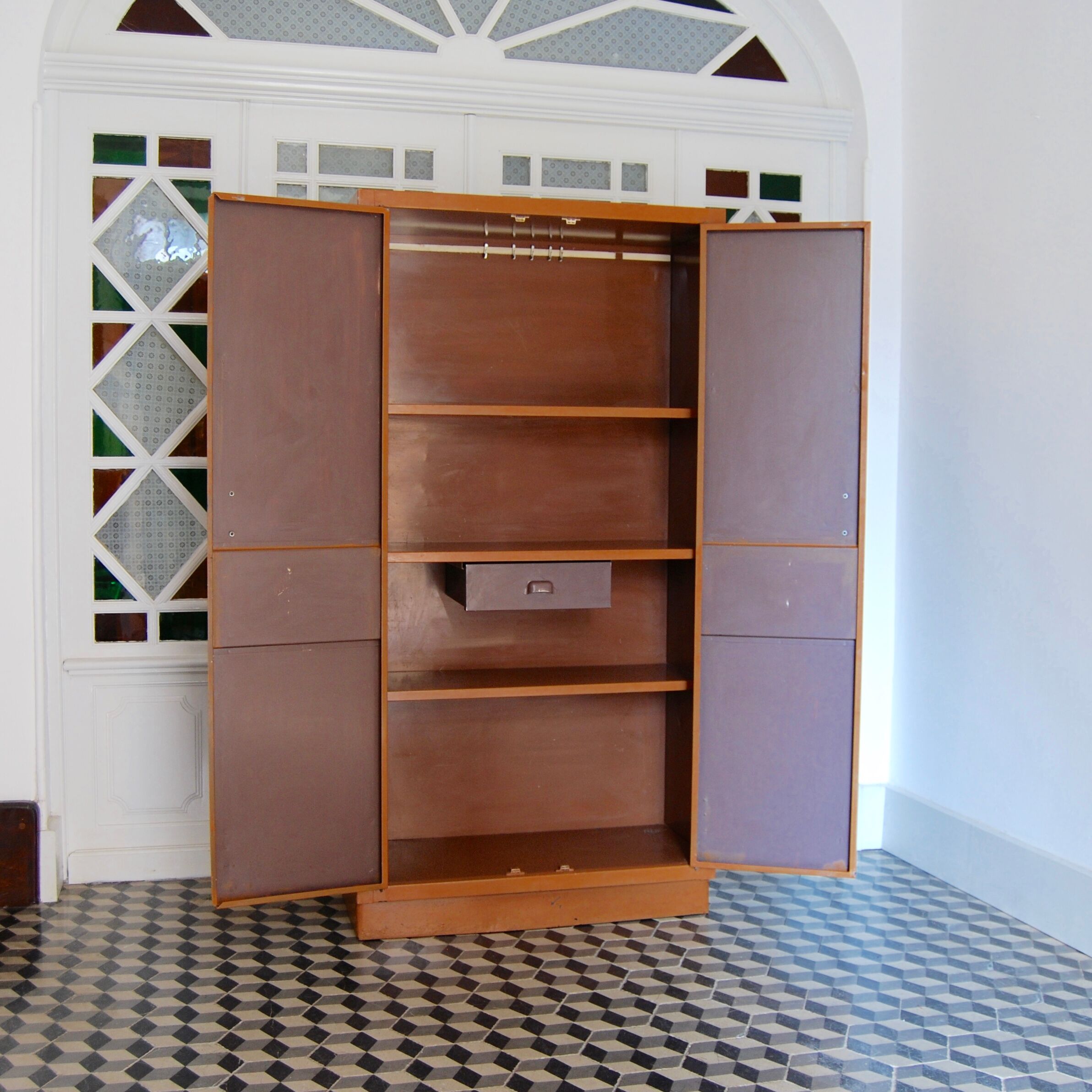 Old kitchen metal cabinet