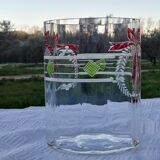 Vase en cristal gravé et émaillé 19 ème