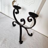 Elegant pair of vintage wrought iron candlesticks or candle holders from the 50s/60s