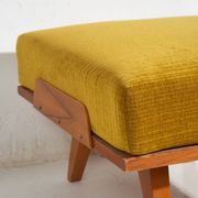 Set of two armchairs and pouf – Mid-century Modern (circa 1950). Three-piece set.