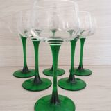 Set of 6 chiseled Alsace glasses