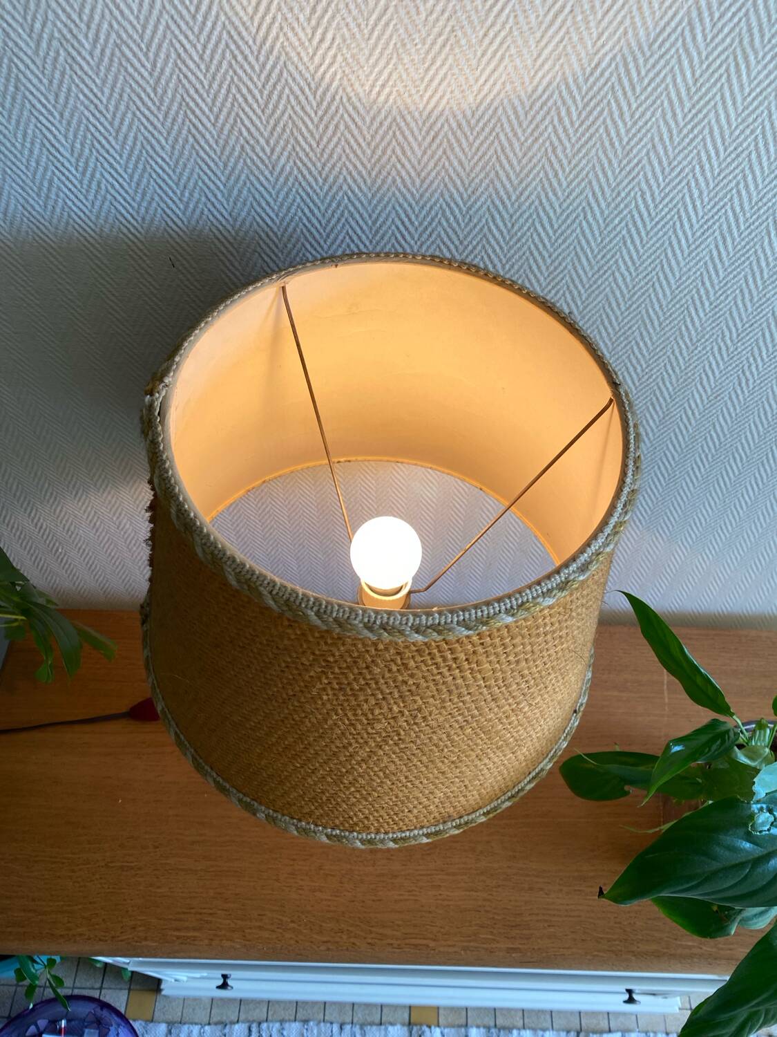 Vintage handcrafted stoneware lamp